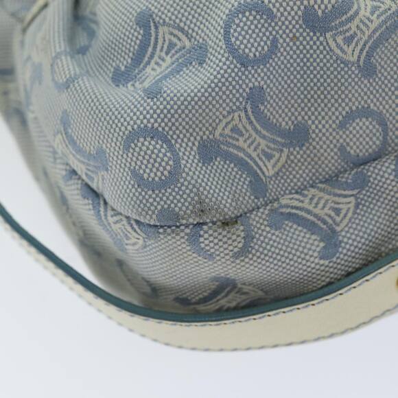 CELINE C Macadam Canvas Shoulder Bag Light Blue - Picture 14 of 16